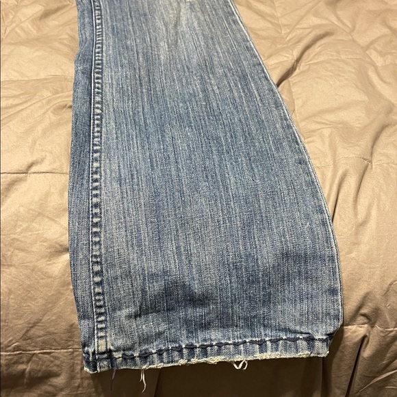 Vintage Y2K American eagle blue Floral Embroidered Blue Jeans - Picture 3 of 13